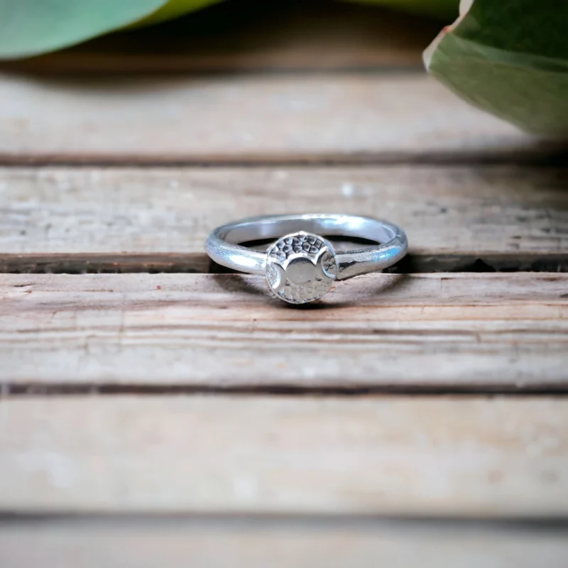 Sterling silver triple moon ring